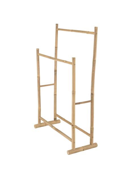 Porte-serviettes double portant en bambou - 70x29x104 cm
