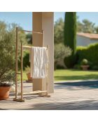Porte-serviettes double portant en bambou - 70x29x104 cm