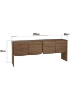 Aparador con 4 puertas en madera mindi - 200x48x80 cm