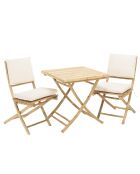 Set 4:2 Stühle und 1 zusammenklappbarer Bambustisch - 70x70x75 cm