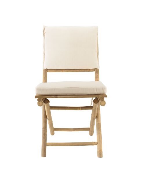 Set 4:2 Stühle und 1 zusammenklappbarer Bambustisch - 70x70x75 cm