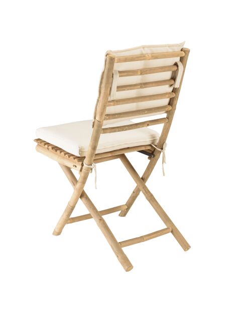 Set 4:2 Stühle und 1 zusammenklappbarer Bambustisch - 70x70x75 cm