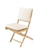 Set 4:2 Stühle und 1 zusammenklappbarer Bambustisch - 70x70x75 cm