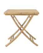 Set 4:2 Stühle und 1 zusammenklappbarer Bambustisch - 70x70x75 cm