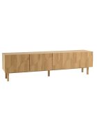 Porta TV a 4 ante con decoro naturale a motivi arrotondati - 200x42x55 cm