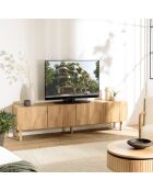 Porta TV a 4 ante con decoro naturale a motivi arrotondati - 200x42x55 cm