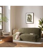 Ausziehbarer 2-Sitzer-Sessel aus grünem Stoff - 130x82x58 cm