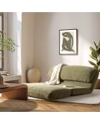 Ausziehbarer 2-Sitzer-Sessel aus grünem Stoff - 130x82x58 cm