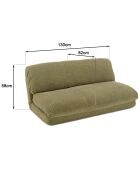 Ausziehbarer 2-Sitzer-Sessel aus grünem Stoff - 130x82x58 cm