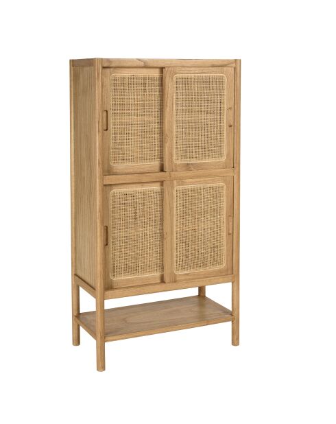 Vaisselier 2 étagères en mindi rotin naturel - 80x40x151 cm