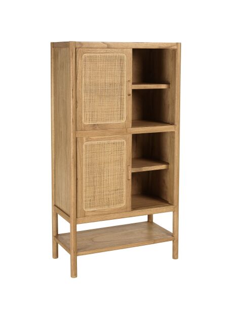 Vaisselier 2 étagères en mindi rotin naturel - 80x40x151 cm