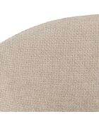Silla giratoria 360° en tela beige con respaldo redondeado - 58x60x85,5 cm