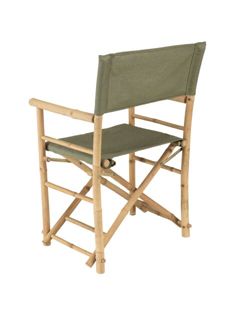 Set aus 2 Ledersesseln mit grüner Stofflehne - 58x51x91 cm