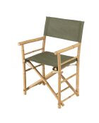 Set aus 2 Ledersesseln mit grüner Stofflehne - 58x51x91 cm