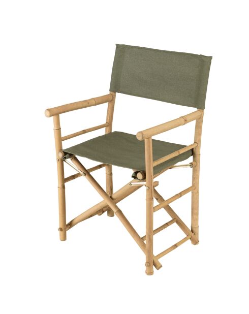 Set aus 2 Ledersesseln mit grüner Stofflehne - 58x51x91 cm