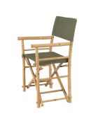 Set aus 2 Ledersesseln mit grüner Stofflehne - 58x51x91 cm