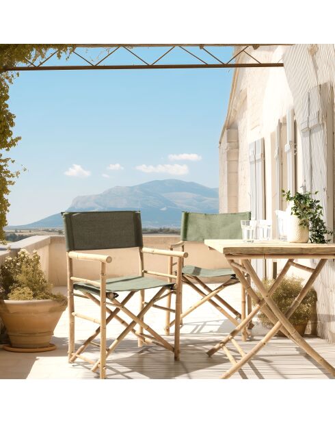 Set aus 2 Ledersesseln mit grüner Stofflehne - 58x51x91 cm