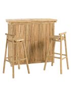 Set Nr. 5: Bar+2 Hocker mit Bambusrückenlehne - 121x52x109 cm