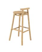 Set Nr. 5: Bar+2 Hocker mit Bambusrückenlehne - 121x52x109 cm