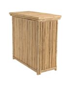 Set Nr. 5: Bar+2 Hocker mit Bambusrückenlehne - 121x52x109 cm