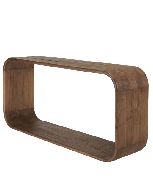 Abgerundete Designkonsole aus Mindi-Holz - 165 x 40,5 x 77 cm