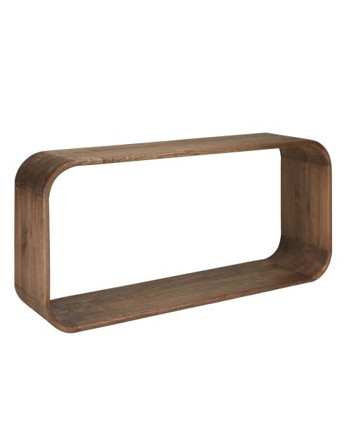 Abgerundete Designkonsole aus Mindi-Holz - 165 x 40,5 x 77 cm