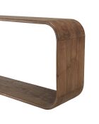 Abgerundete Designkonsole aus Mindi-Holz - 165 x 40,5 x 77 cm