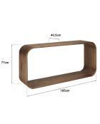 Abgerundete Designkonsole aus Mindi-Holz - 165 x 40,5 x 77 cm