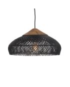 Sospensione in rattan riciclato e teak - 40x40x20 cm