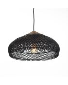 Sospensione in rattan riciclato e teak - 40x40x20 cm