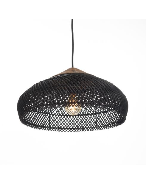 Sospensione in rattan riciclato e teak - 40x40x20 cm