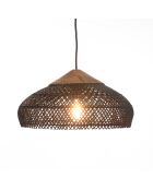 Sospensione in rattan riciclato e teak - 40x40x20 cm