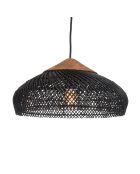 Sospensione in rattan riciclato e teak - 40x40x20 cm