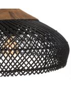 Sospensione in rattan riciclato e teak - 40x40x20 cm