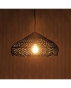 Sospensione in rattan riciclato e teak - 40x40x20 cm