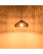 Sospensione in rattan riciclato e teak - 40x40x20 cm