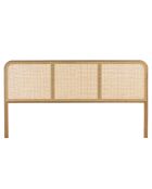 Tête de lit en bois de mindi et rotin naturel pour lit - 185x3x101 cm