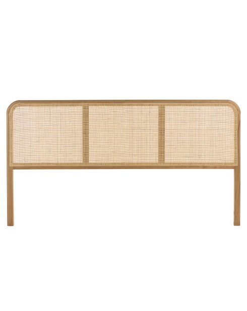 Tête de lit en bois de mindi et rotin naturel pour lit - 185x3x101 cm
