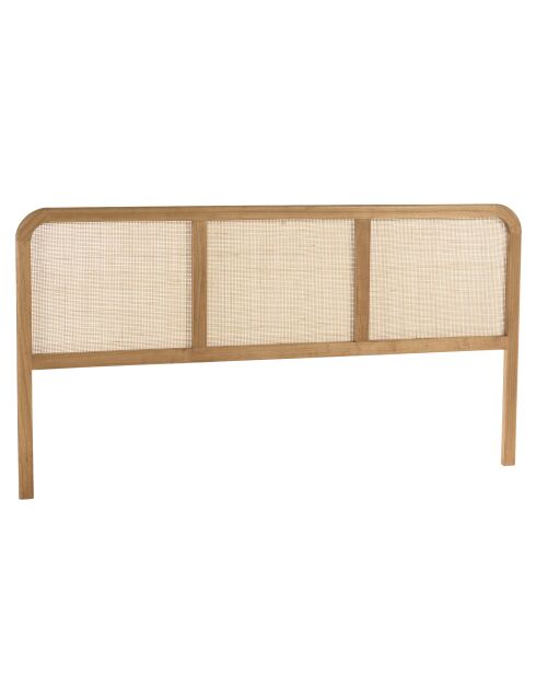 Tête de lit en bois de mindi et rotin naturel pour lit - 185x3x101 cm