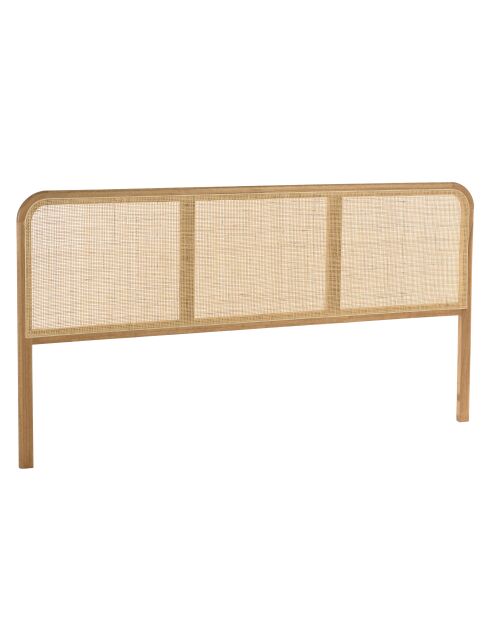 Tête de lit en bois de mindi et rotin naturel pour lit - 185x3x101 cm