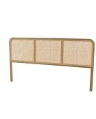 Tête de lit en bois de mindi et rotin naturel pour lit - 185x3x101 cm