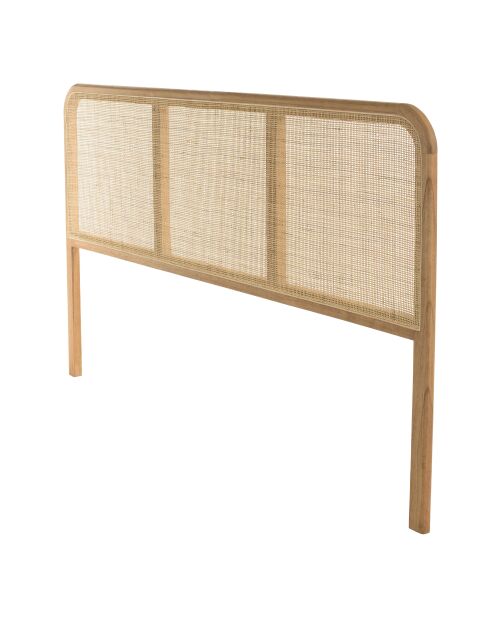 Tête de lit en bois de mindi et rotin naturel pour lit - 185x3x101 cm