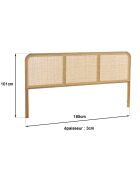 Tête de lit en bois de mindi et rotin naturel pour lit - 185x3x101 cm