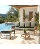 Set Nr. 1:3-Sitzer-Sofa+1 Hocker +1 Couchtisch aus Bambus — 180x75x90 cm