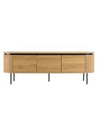 Mueble de TV redondo de 3 puertas natural - 160x40x55 cm