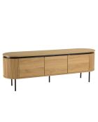 Mueble de TV redondo de 3 puertas natural - 160x40x55 cm
