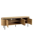 Mueble de TV redondo de 3 puertas natural - 160x40x55 cm