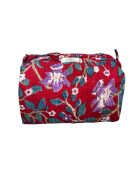Borsa da toilette rossa foderata e trapuntata