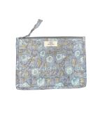 Pochette Bombay in voile di cotone blu grigio