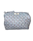 Himmelblau gefütterte und gesteppte Toilettentasche